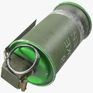 M18 Smoke Grenade Green Old 3D
