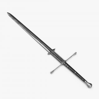 3D Medieval Double Edged Two Handed Sword model