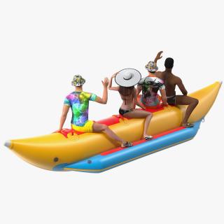 Banana Boat With People Rigged for Modo 3D model