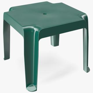 Plastic Square Patio Side Table Green 3D