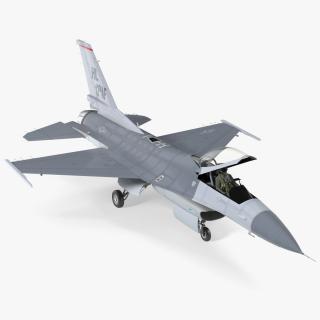 3D Fighter F 16 Fighting Falcon US Air Force With a Pilot Rigged