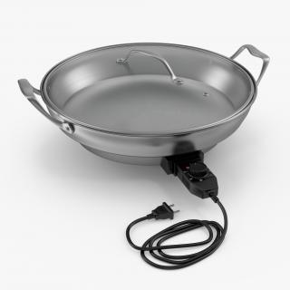 Round Electric Skillet 3D