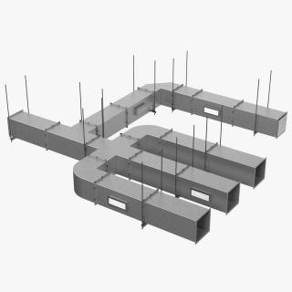 3D model Ventilation Shaft Square System Set