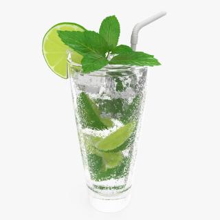 Glass of Mojito Cocktail 3D model