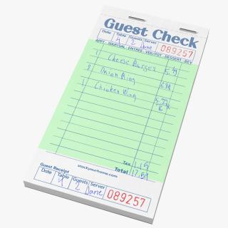 3D Guest Check Book