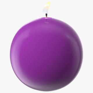 3D model Lit Altar Candle Sphere Purple