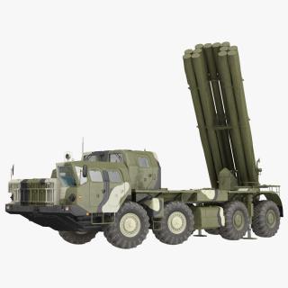 3D BM 30 Smerch Rocket Launcher Camouflage Rigged