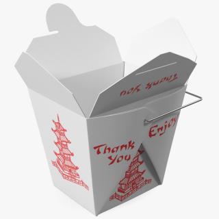 3D Chinese Restaurant Opened Takeout Box 32 Oz model