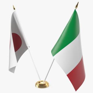 Table Flags Italy and Japan 3D
