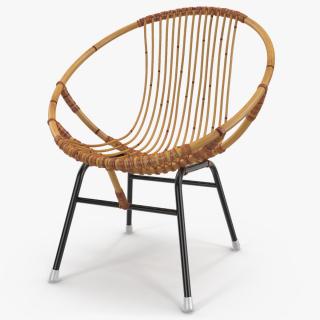 3D Vintage Bamboo Round Chair