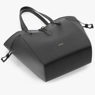 3D model Leather Net Shopper Bag Furla Black