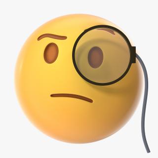 3D Face with Monocle Emoji model