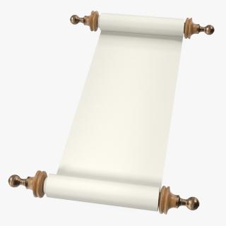 Unfolded Blank Paper Scroll 3D