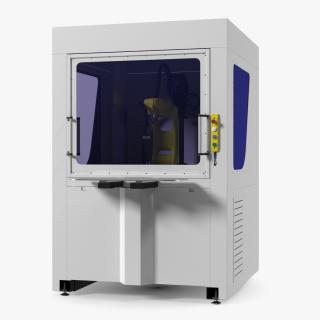 Enclosed Compact Robotic Welding Cell Rigged 3D model