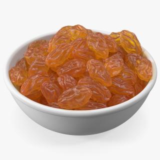 Golden Raisins in a Bowl 3D model