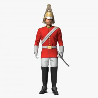 British Royal Soldier Standing Pose with Fur 3D model