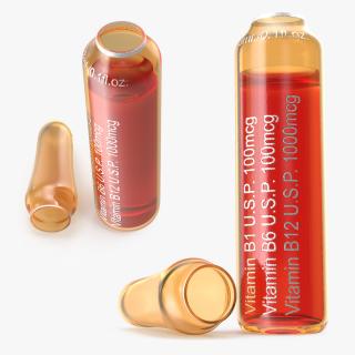 3D Vitamin B Complex Amber Ampoule Opened model