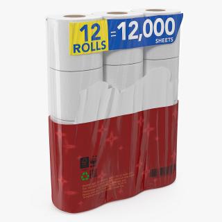 3D Toilet Paper Pack 12 Rolls