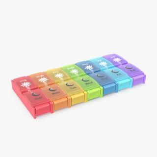 Pill Case Box with 14 Compartments 3D model