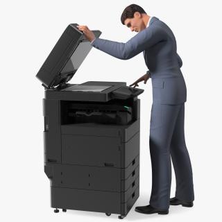 3D Multifunction Copier with Business Man model