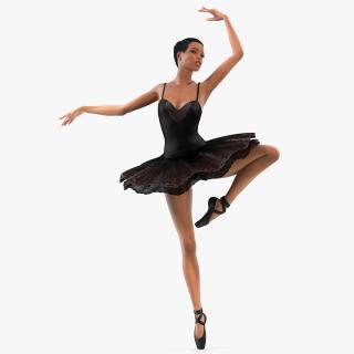 Light Skinned Black Ballerina Dancing Pose 3D