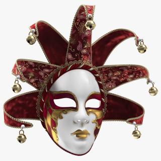 3D Red Venetian Full Face Carnival Mask