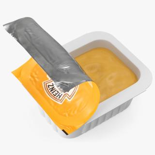3D model Heinz Honey Mustard Sauce Dip Pot Opened