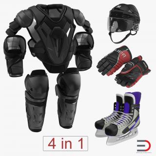 3D Hockey Protective Gear Kit 4 model