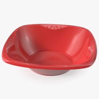 Solo Squared Plastic Bowl Red 3D model
