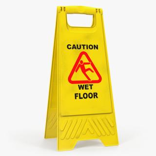 Caution Wet Floor Sign 3D