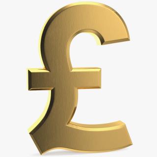 UK Pound Currency Symbol Gold 3D model