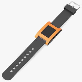 3D Turned Off Pebble Smart Watch with Strap Unbuttoned
