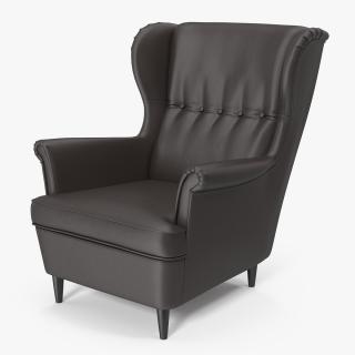 3D Leather Strandmon Wing Chair model