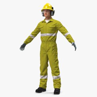 3D Gas Worker Fully Equipped Neutral Pose model