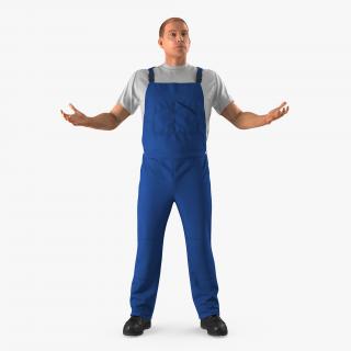 3D Worker Wearing Boiler Suit Rigged model