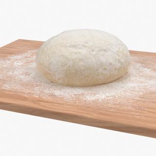 3D Fresh Raw Dough on Wooden Board