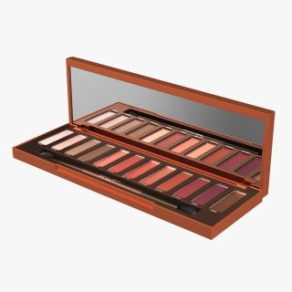 3D model Urban Decay Naked Heat Eyeshadow Palette with Brush Fur