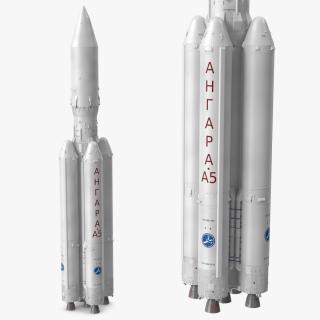 3D model Angara A5 Heavy Lift Launch Vehicle