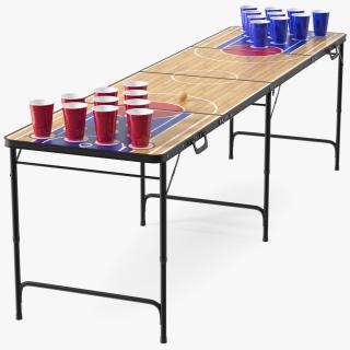 3D Cup Pong Foldable Table model