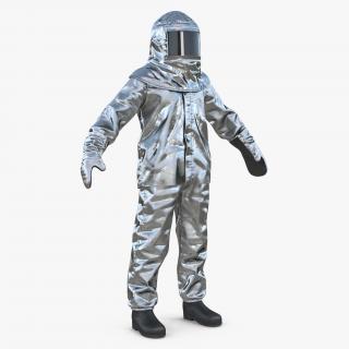 3D model Firefighter Wearing Aluminized Chemical Protective Suit
