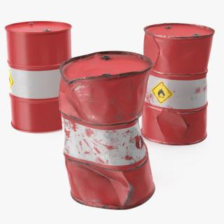3D Crude Oil Barrels Set