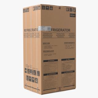 3D Double Door Fridge Cardboard Box New