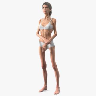 3D Standing Anorexic Woman model