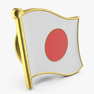 3D model Japan Flag Lapel Pin