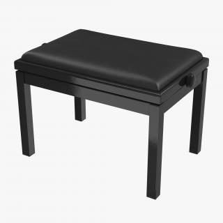 3D Adjustable Piano Bench Leather Black