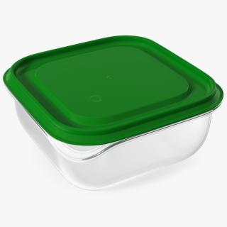 3D Square Plastic Food Container with Lid model