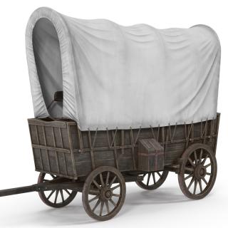 Covered Wagon Old 3D
