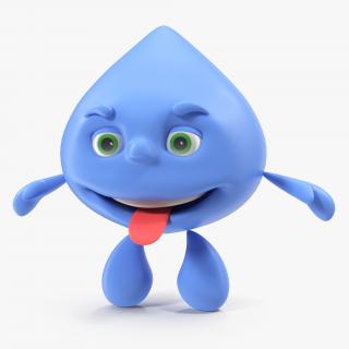 3D model Water Drop Cartoon Mascot