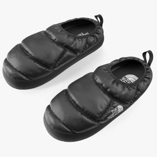 3D model Black North Face Down Slippers