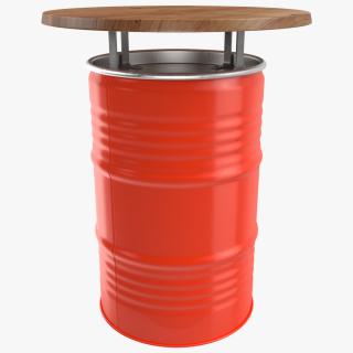 Upcycled Oil Drum Bar Table 3D